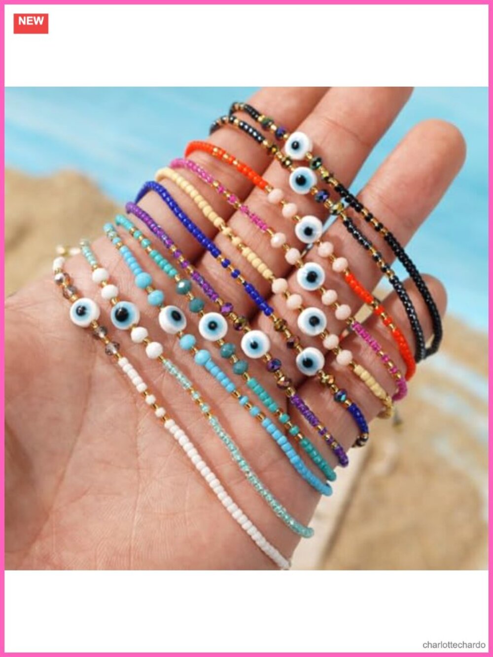Handmade Boho Beaded Bracelet Stack Adjustable Braided String Set - Picture 2 of 6